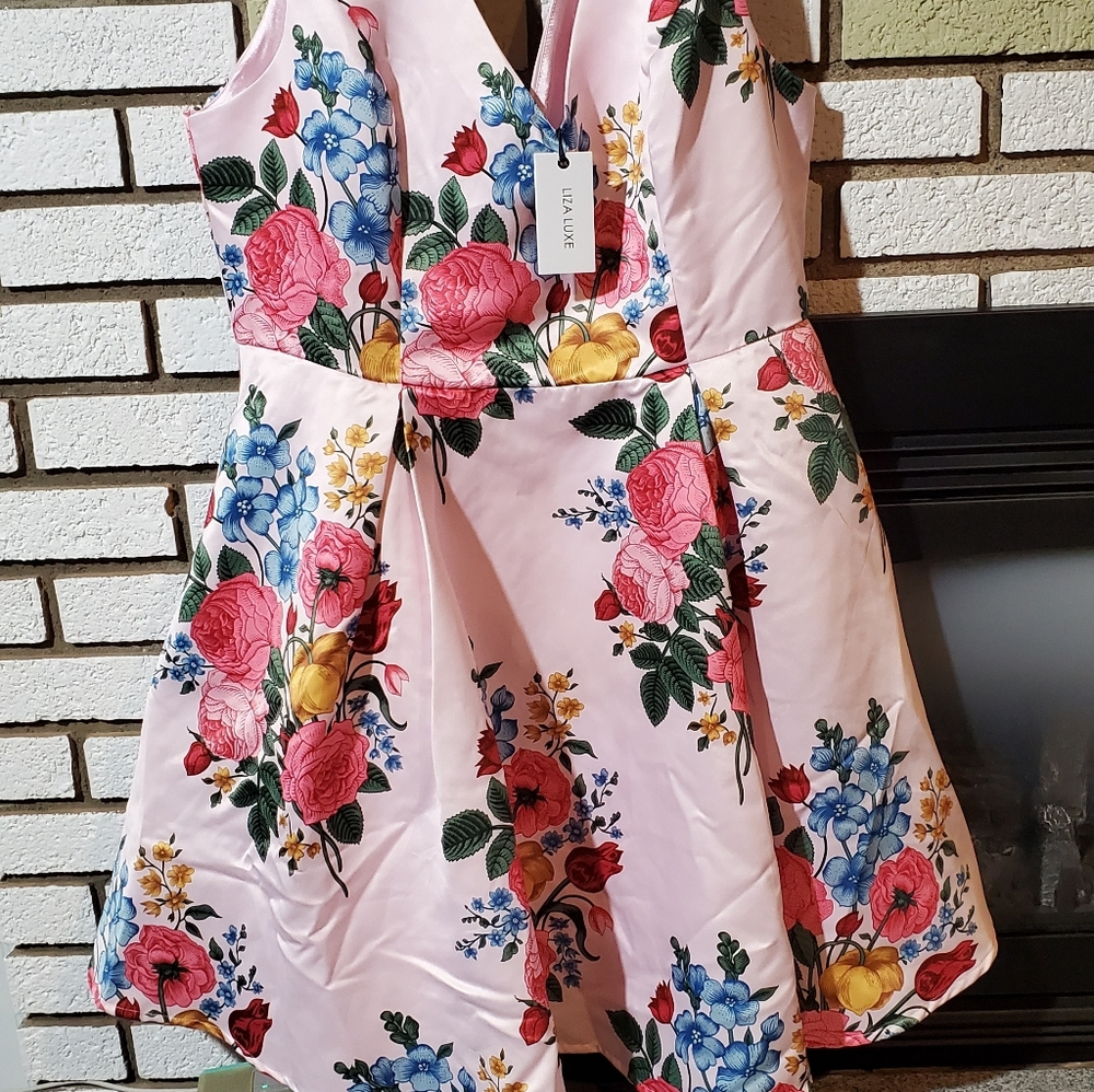 Pink floral dress